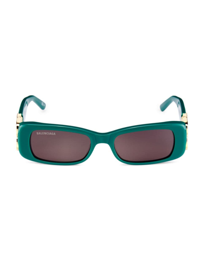 Balenciaga Dynasty 51mm Rectangular Sunglasses In Grün