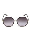 Chloé Franky 59 Mm Geometric Bio Injection Sunglasses In Grey