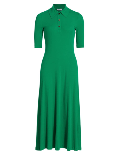 Rosetta Getty Polo Cotton Midi-dress In Green