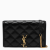 SAINT LAURENT BLACK BECKY WALLET WITH STRAP