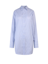 Sa Su Phi Marcella Striped Longline Cotton-poplin Shirt In Blue