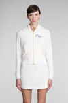Casablanca Terry Logo Embroidered Teddy Track Jacket In White