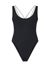 Jacquemus Minimalist One-piece Swimsuit With Crossback Straps In Black