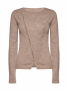 Jacquemus Beige Asymmetric Cardigan La Maille Pau In Light Beige