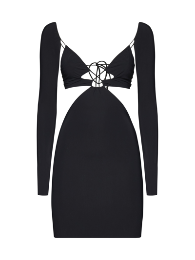 Amazuìn Azhar Jersey Mini Dress In Deep Black