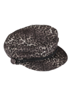 Maison Michel Brown Abby Leopard Print Baker Boy Hat In Brown
