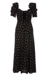 Alessandra Rich Floral-print Midi Dress In Black