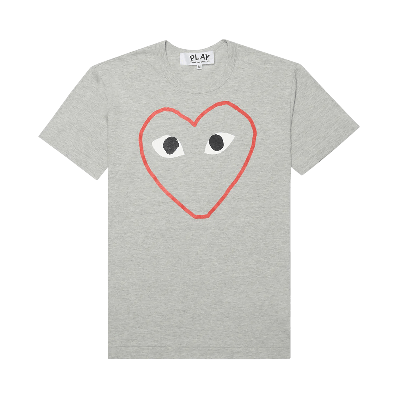 Pre-owned Comme Des Garçons Play Heart Outline T-shirt 'grey'