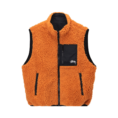Pre-owned Stussy Sherpa Vest 'orange'