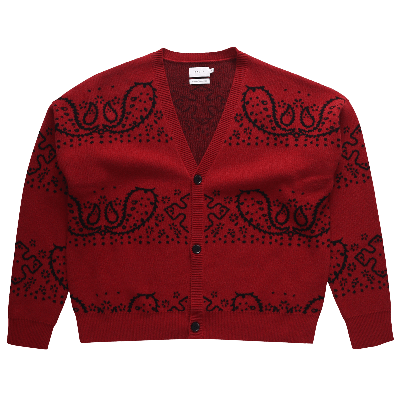 Pre-owned Rhude Bandana Knit Cardigan 'red/black'