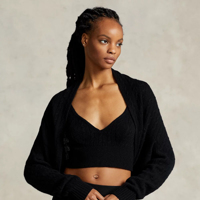 Polo Ralph Lauren Cable-knit Wool-cashmere Shrug In Polo Black | ModeSens