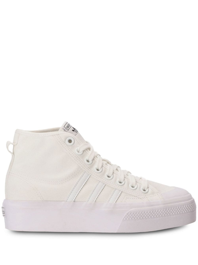 Adidas Originals Nizza Flatform Mid Trainers In White