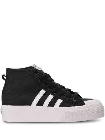 Adidas Originals Nizza Platform Mid-top Trainers In Black