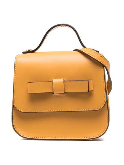 Monnalisa Bow-detail Leather Bag In Yellow