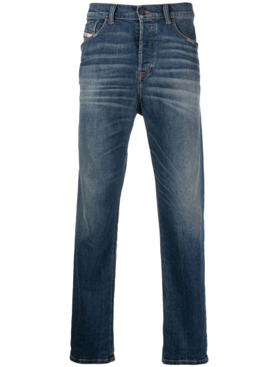 Diesel 2005 D-fining 09e66 Tapered-leg Jeans In 蓝色