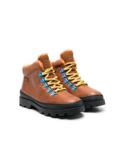 Camper Brutus Leather Lace-up Boots In 褐色