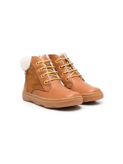 Camper Kiddo Faux-shearling Lined Boots In 褐色