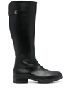 TOMMY HILFIGER KNEE-LENGTH LEATHER BOOTS