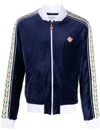 Casablanca Laurel Velour Track Jacket In Blue