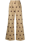 PALM ANGELS STAR PRINT WIDE-LEG TAILORED TROUSERS