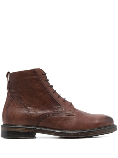 Geox Aurelio Lace-up Ankle Boots In Brown