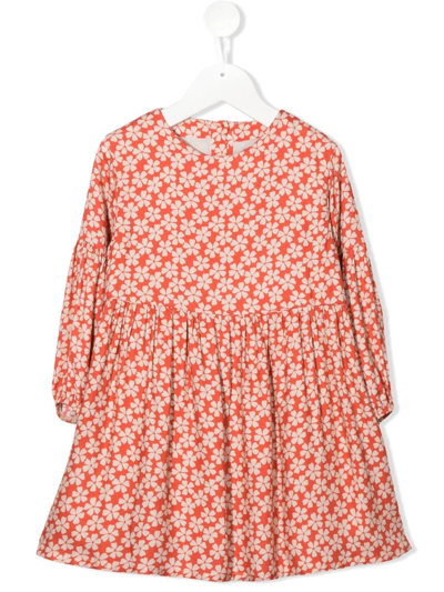 Knot Alora Floral-print Dress In Orange