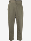 Brunello Cucinelli Cropped Pleat-detail Cargo Pants In 绿色
