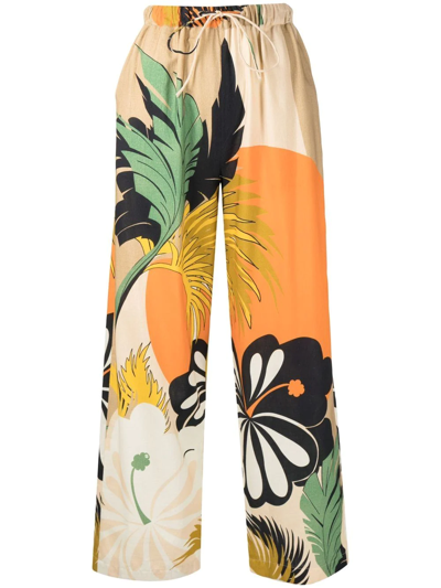 Bambah Floral Motif-print Wide-leg Trousers In Multicolour
