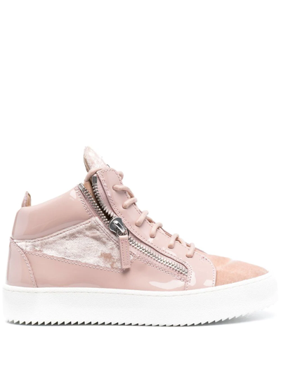 Giuseppe Zanotti High-top Lace-up Sneakers In Pink