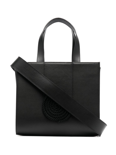 D'estree Sol Contrast-trim Leather Tote Bag In Black