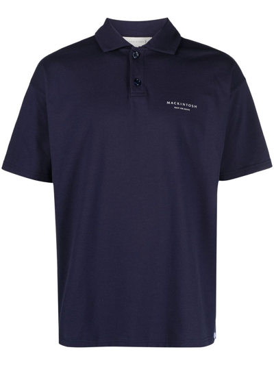 Mackintosh Rain Shine Logo-print Polo Shirt In Blue