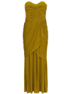 Proenza Schouler Ruched Sweetheart-neck Woven Midi Dress In Olive