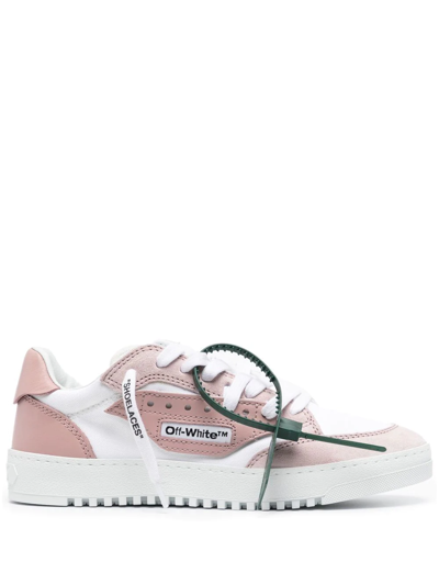 Off-white 5.0 Suede-trimmed Sneakers In White/pink