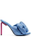 Off-white Sandales Allen Bow Strass Pop En Bleu/rose In Blue