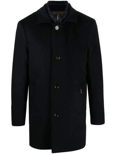 Moorer Buttoned-up Single-breasted Coat In 蓝色