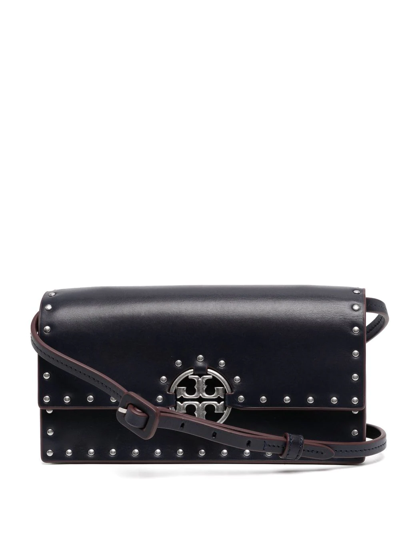 Tory Burch Leather Logo-plaque Crossbody-bag In 蓝色