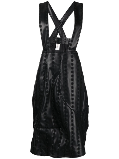 Comme Des Garçons Faux-leather Pinafore Skirt In 黑色