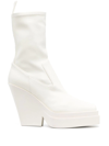 GIA BORGHINI 120MM TAPERED-HEEL LEATHER BOOTS