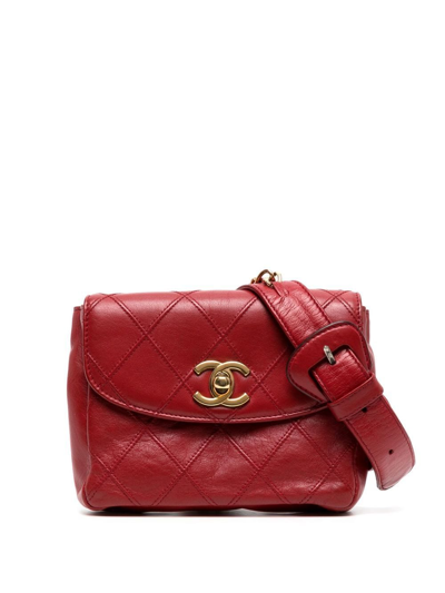 Pre-owned Chanel 1990-2000s Classic Flap Belt Bag In Red