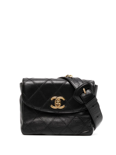 Pre-owned Chanel 1990-2000s Classic Flap Belt Bag In Black
