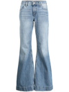 Re/done 70s Low-rise Bell Bottom Jeans In Blue