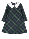 Il Gufo Oversized Collar Tartan-check Dress In Blue