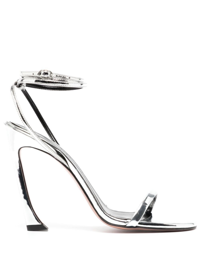 Piferi Fade Metallic Ankle-wrap Sandals In Silver
