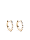 HESTIA 14KT YELLOW GOLD LINEAR DIAMOND HUGGIE EARRINGS