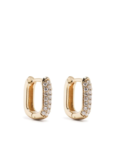 Hestia 14kt Yellow Gold Quadrant Diamond Hoop Earrings