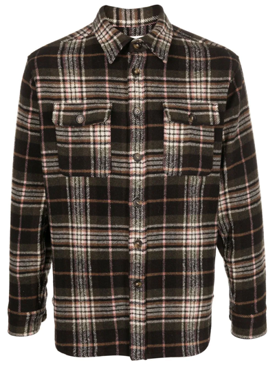 Isabel Marant Étoile Ebbaz Checked Shirt Jacket In Brown