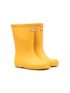 Hunter Logo-patch Rain Boots In 黄色