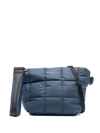 Veecollective Quilted Square Crossbody Bag In 蓝色