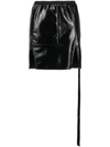 Rick Owens Drkshdw Slit-detailed Faux Leather Miniskirt In 黑色