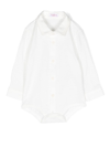 Il Gufo Button-up Point-collar Bodysuit In 白色